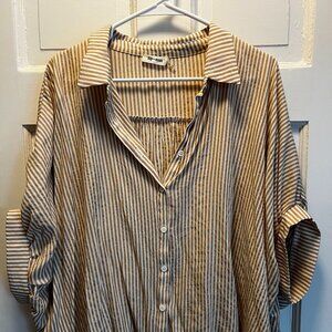 Day + Moon Tan Striped Top